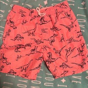 Kids Coral Dinosaur Swim Trunks